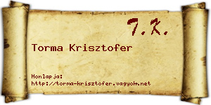 Torma Krisztofer névjegykártya
